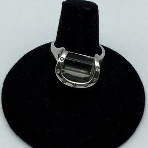 Elise Adorie Diamond Quartz Sterling Silver Sz 6 Ring 6.2g